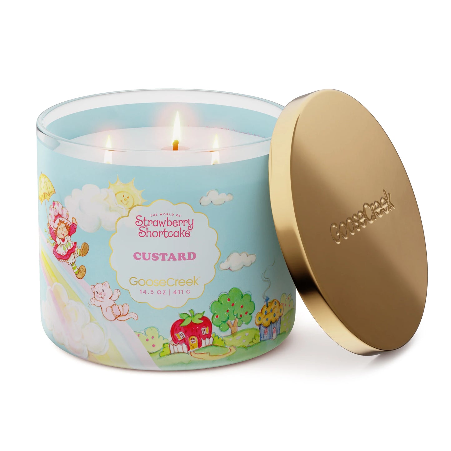 Custard 3-Wick Strawberry Shortcake Candle