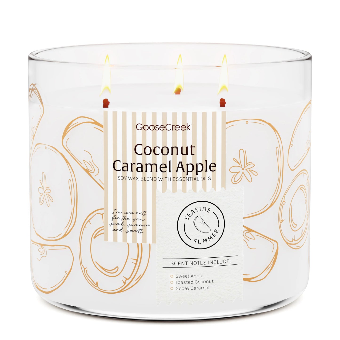 Coconut Caramel Apple 3-Wick Candle