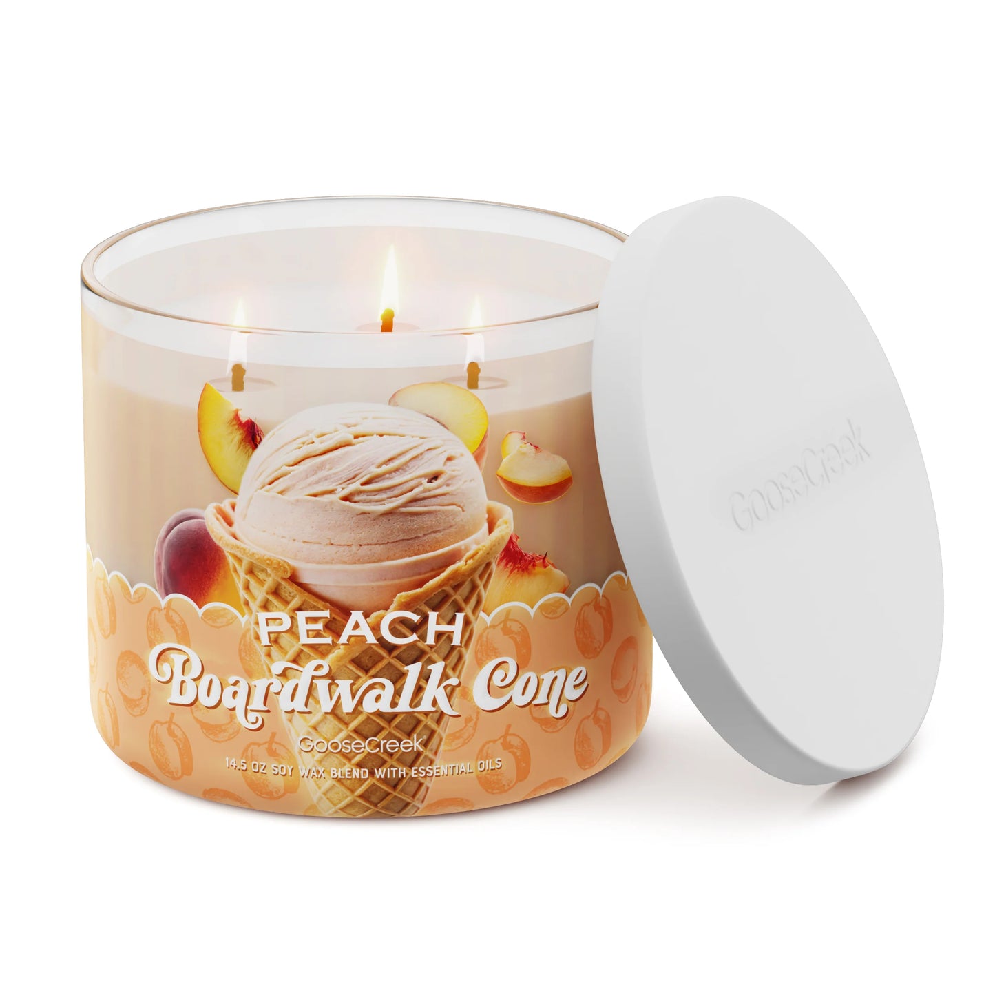 Peach Boardwalk Cone 3-Wick Candle