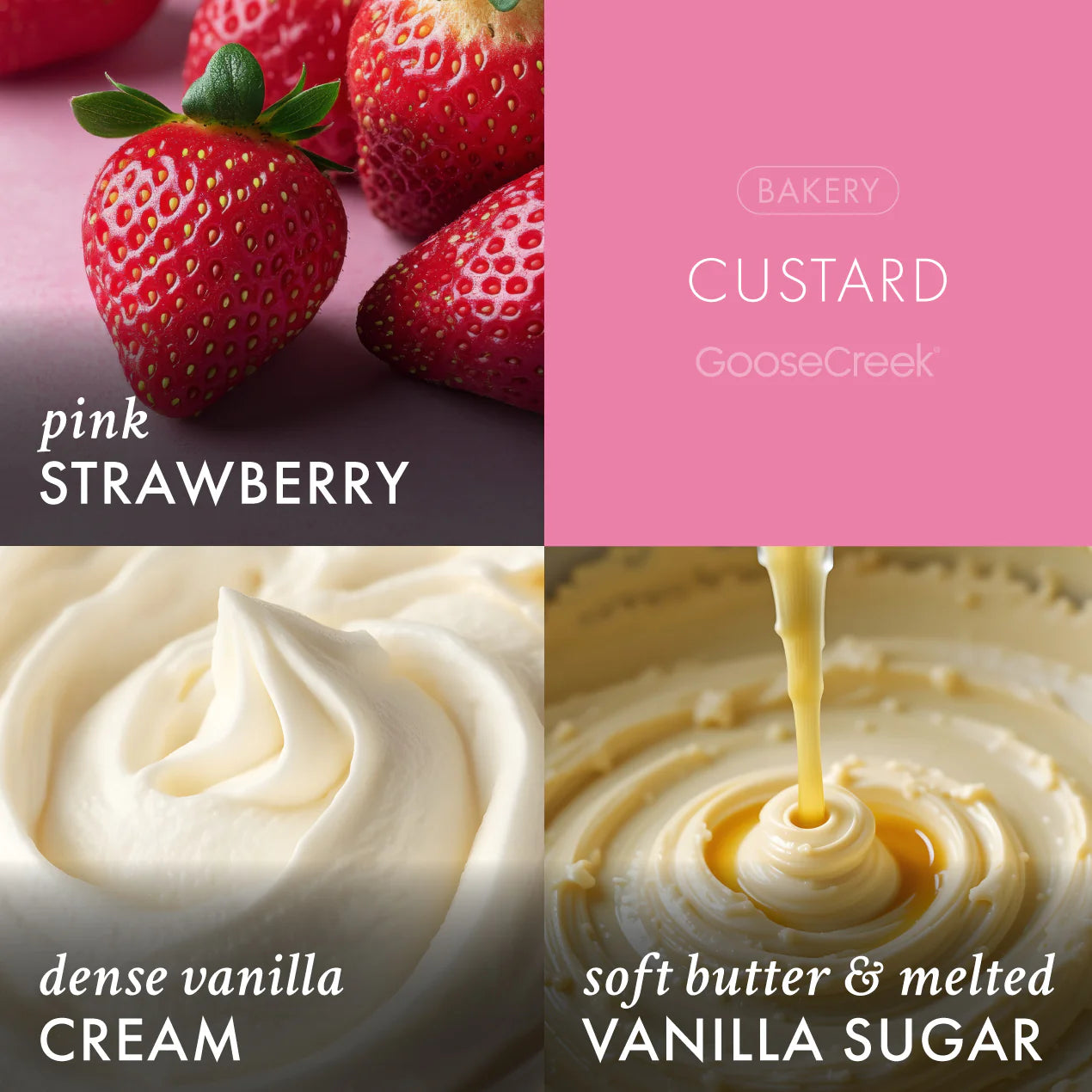 Custard 3-Wick Strawberry Shortcake Candle