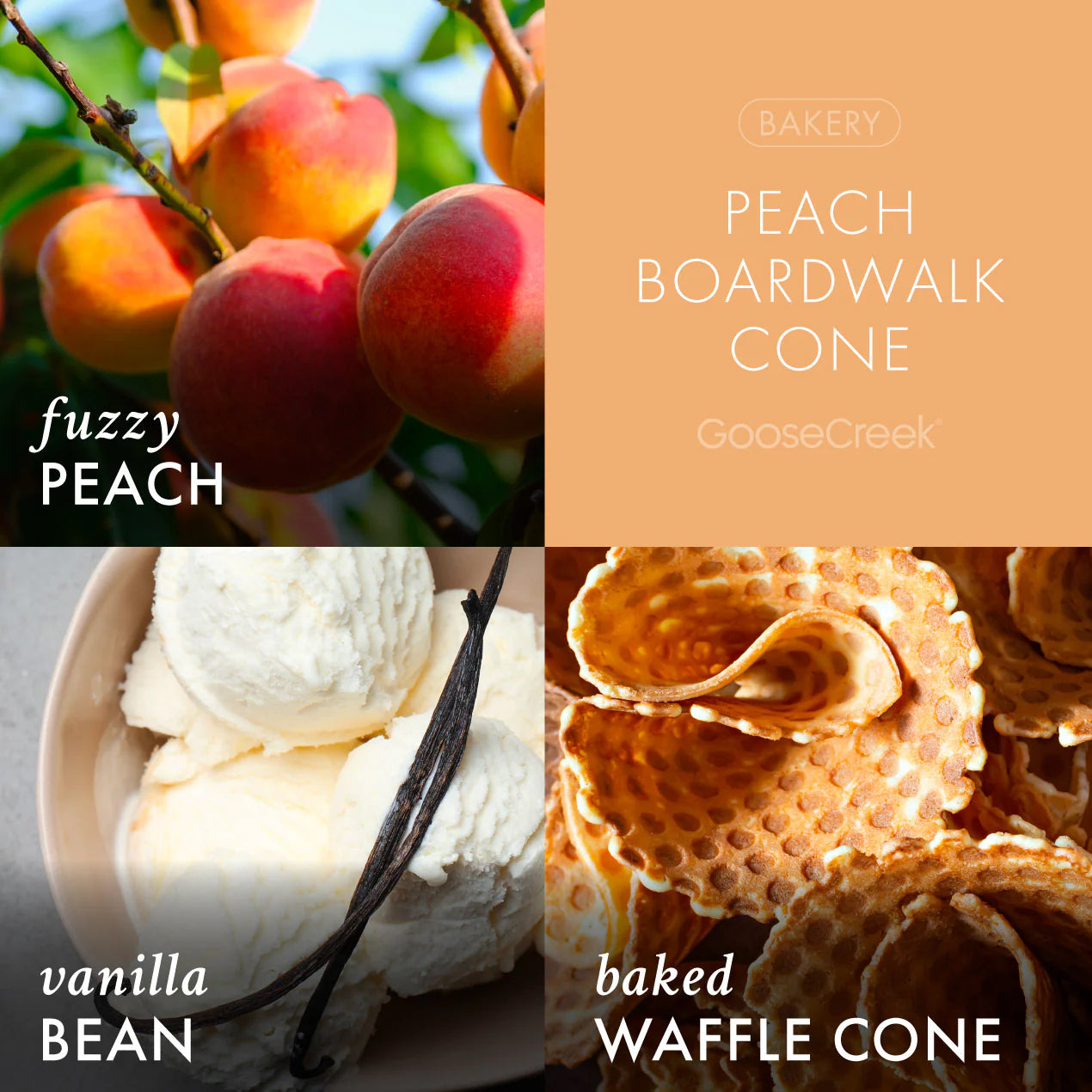 Peach Boardwalk Cone 3-Wick Candle