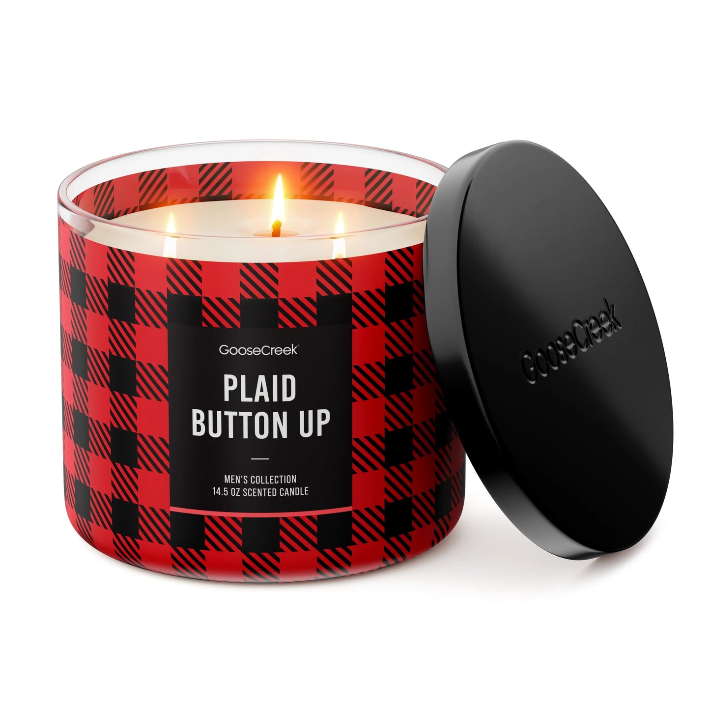 Plaid Button-up 3-Wick Candle