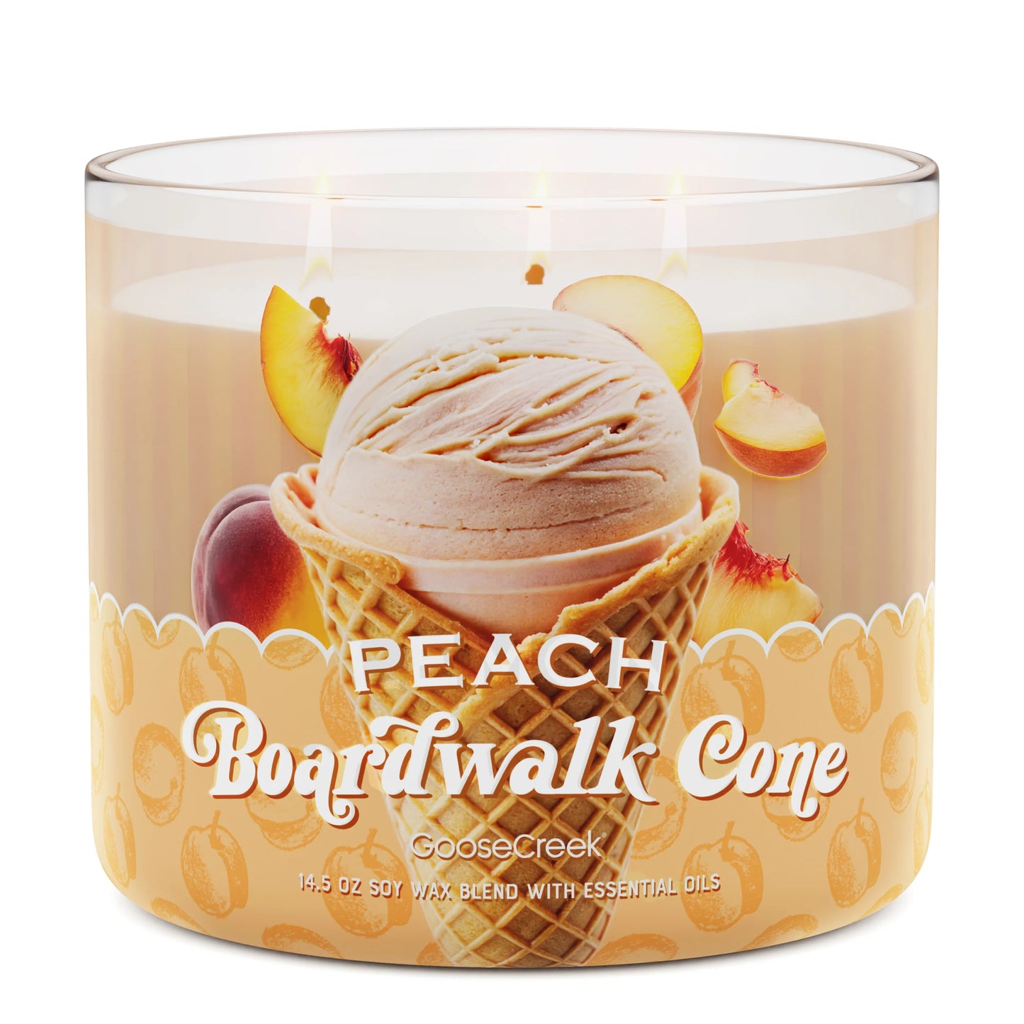 Peach Boardwalk Cone 3-Wick Candle