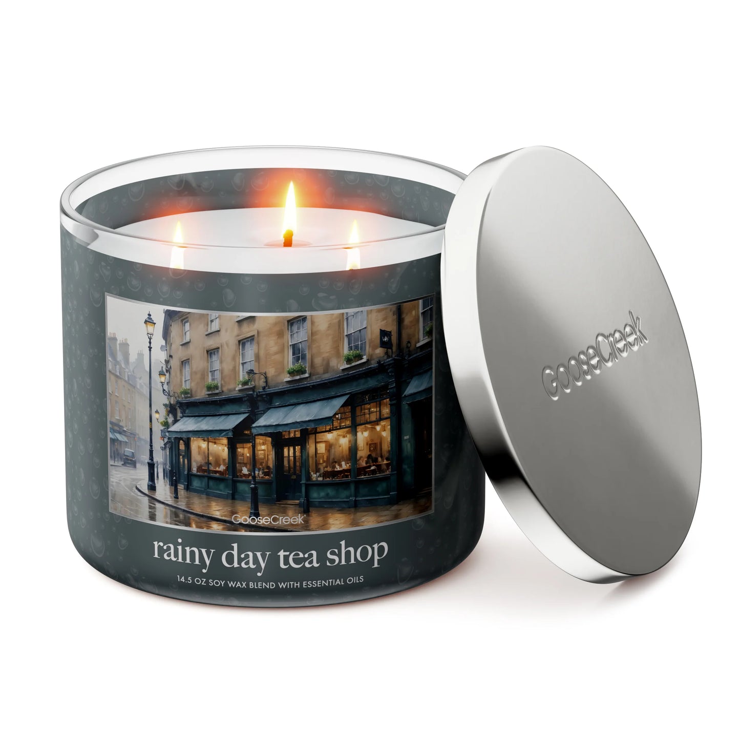 Rainy Day Tea Shop 3-Wick Candle